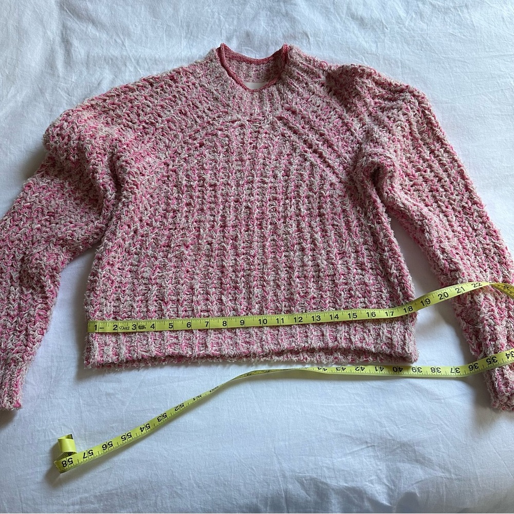 Aritzia Wilfred Pink Confetti Sweater Cropped Mock-Neck Sweater Size Size XXS - Picture 10 of 14